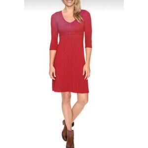 Toad&Co Women's Rosalinda Dress organic cotton stretch 3/4 sleeve medium.